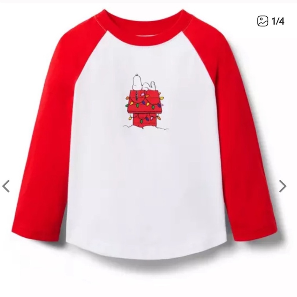 NWT- PEANUTS™ Snoopy Holiday Raglan Tee